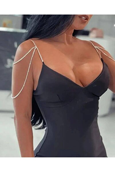 LAST POINT LİFE Kadın taş askı detaylı mini elbise