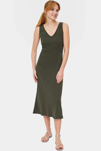 PayBuy Women's a Line Midi Knitted Dress Comfortable Casual Style Durable Material Perfect Fit Trending Design