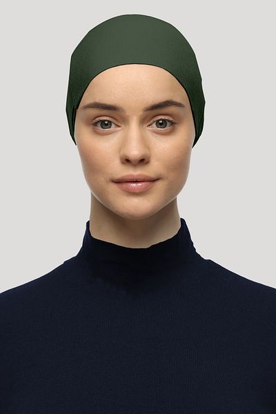 Mesa Charm Women's Hijab Lycra Lace-Up Non-Slip Combed Cotton Bonnet Khaki