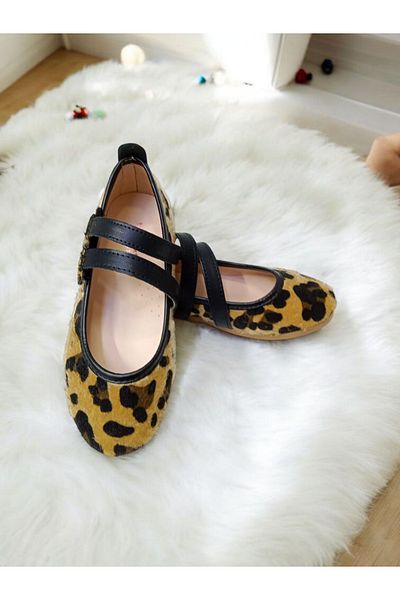 PATİK BEBE Balerini ortopedici eleganti cu model leopard pentru fete