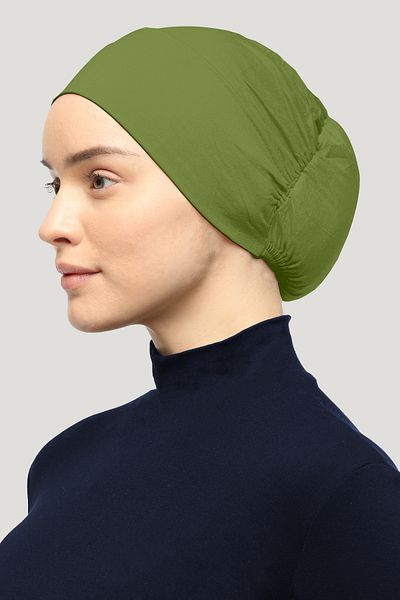 Mesa Charm Women's Hijab Lycra Elastic Non-Slip Combed Cotton Bonnet Pistachio Green