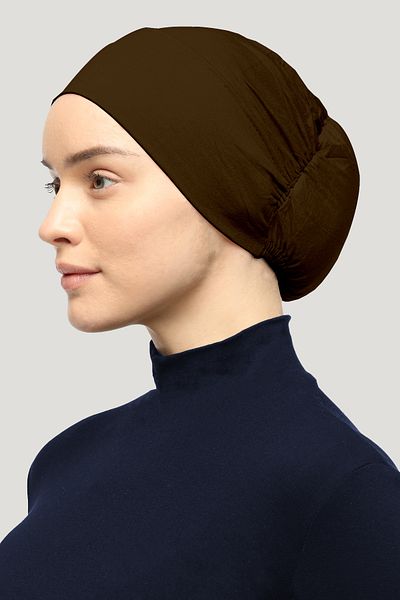 Mesa Charm Women's Hijab Lycra Elastic Non-Slip Combed Cotton Bonnet Chocolate
