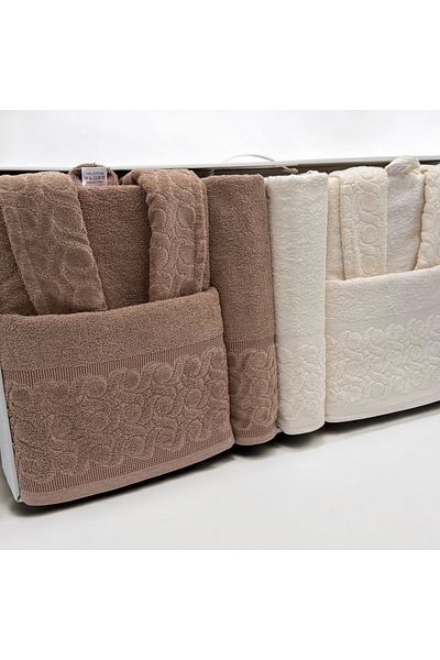 AYHANHOME Σετ μπουρνούζι Velvet Jacquard 6 τεμαχίων