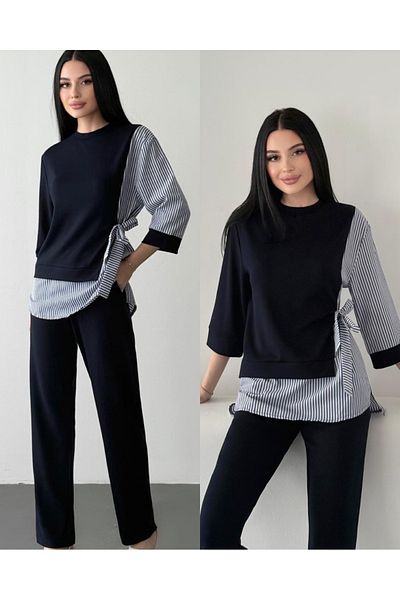 hipnoz butik Women's Garnish Modal Fabric Bottom Top Set