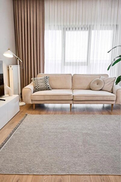 APEX HALI Havana İskandinav Salon Halısı Mutfak Halısı Yolluk Bukle Dokuma Halı Tozumaz Halı 8596 Gri