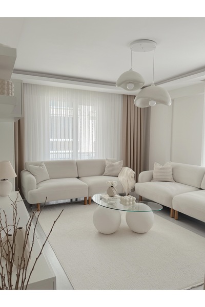 Lunalore Luna Serisi 40 Ve 50 Cm Ikili Sarkıt Avize Renk Kırık Beyaz