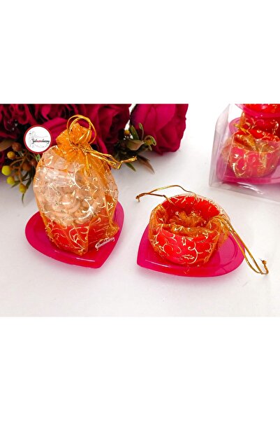 Gelincimherşey 36’lı Hediyelik Keseli Kırmızı Kalp Tabak Şekilli Çerez Kutusu