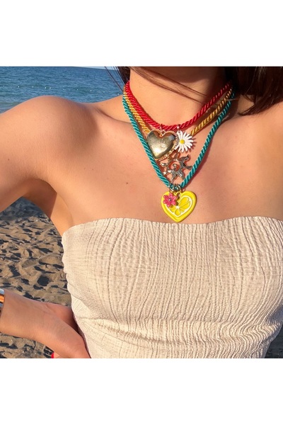 luxyansımalar Zra 3-Piece Charm Colorful Necklace
