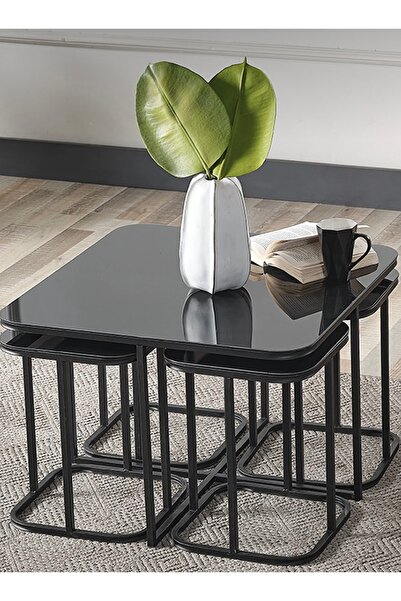 AlberoLife 5li Oval Kenar (KURULUM GEREKTİRMEZ) 4+1 SİYAH Temperli KIRILMAZ C...