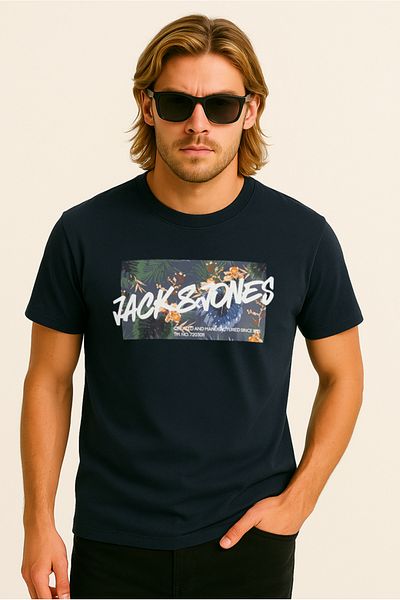 Jack & Jones Ανδρικό μπλουζάκι Jjhawaii Shape 12269324 Dark Navy