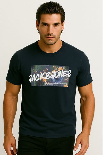 Jack & Jones Ανδρικό μπλουζάκι Jjhawaii Shape 12269324 Dark Navy