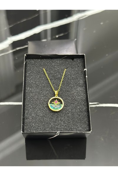 staınless steel Compass Steel Necklace