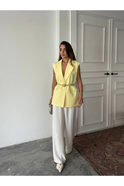 S&A Collectionn Women's Oversize Casual Belted Blazer Vest