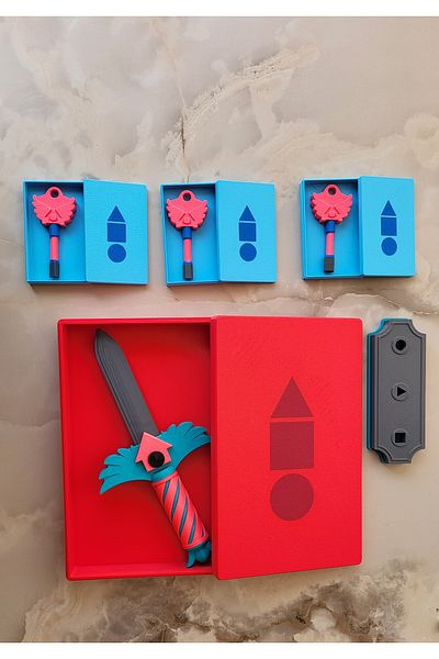 3D Stuff Squid Game 3 - 7 Piece Game Set (Knife + 3 Keys + Lock + 2 Boxes) - Plastic