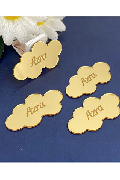 estölye Cloud Model - Gold Color Plexi Adhesive Baby Gift - 30 Pieces