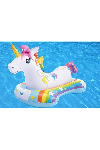 Intex Inflatable Riding Boat with Unicorn Grip - Child 163X86 cm Unicorn Rider