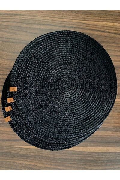 Naspar 6 Farfurii Negre - Serviciu American, Prezentare De Lux 32 Cm