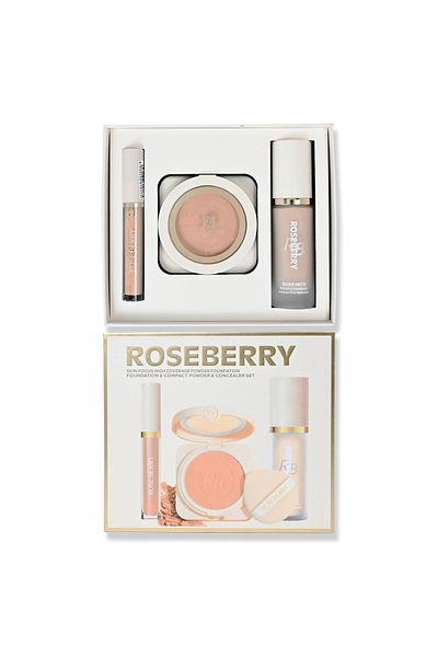 roseberry Skin Focus Face Kit | Foundation, Pressed Powder, and Concealer for Perfect, Natural Coverage