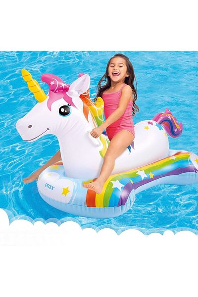 Intex Inflatable Riding Boat with Unicorn Grip - Child 163X86 cm Unicorn Rider