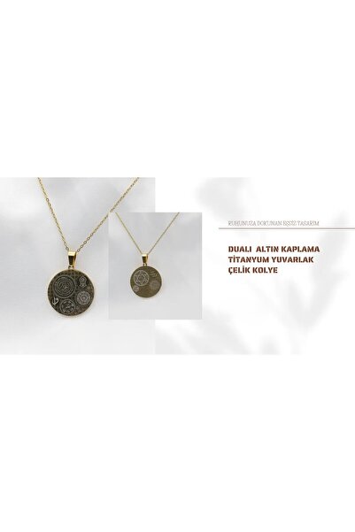 AYDESİA DUALI ALTIN KAPLAMA TİTANYUM YUVARLAK ÇELİK KOLYE
