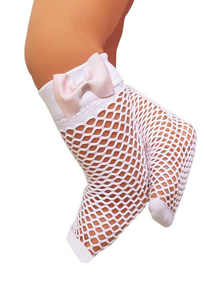 Daymod Baby Pesca Mesh Bow Knee Socks White