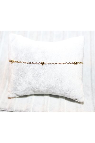 AGB Custom Hand Made Design Stainless Steel Gold Color Chain Anklet (18,5+5 cm)