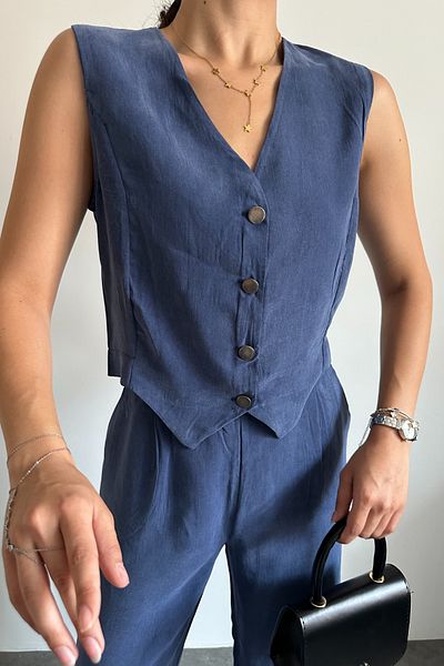 Feela Moda 2011 Women's Modal Fabric Woven Vest Palazzo Suit