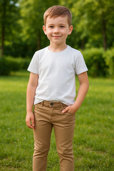 asiltr Straight Cut Cotton Trousers Adjustable Waist