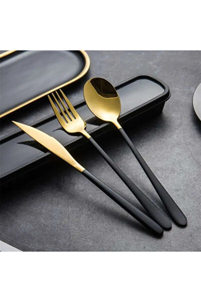 INNOVIO Set tacamuri din inox , 3 piese si cutie de depozitare, Furculita, Cutit, Lingura, Portabil