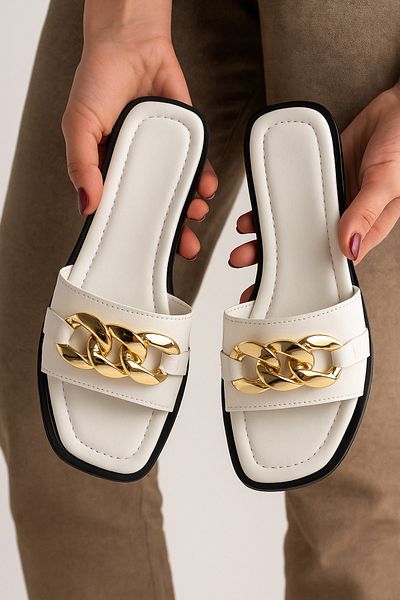StWenn Princess Paris Chain Women's Slippers Outdoor Indoor Slippers