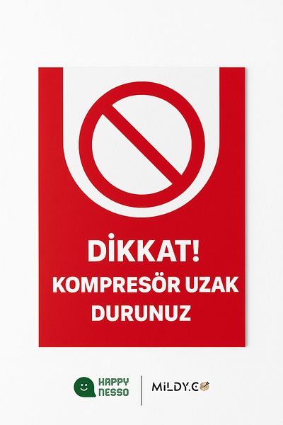 Happynesso "Attention! Compressor Keep Out" Warning Sign 30X20 cm |   Foil Printed Forex Sign
