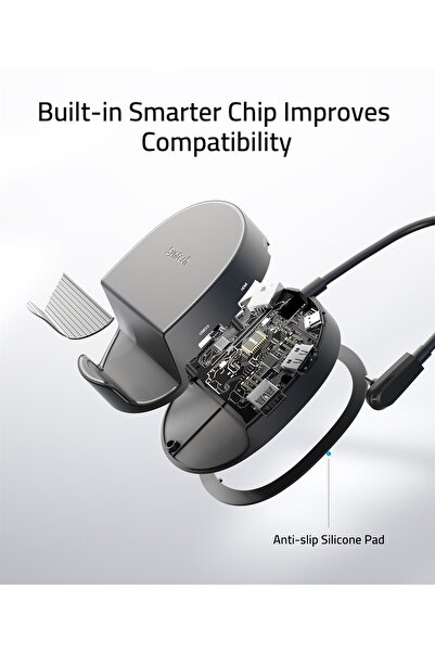 SYNTECH | محطة إرساء محمولة 6 في 1 متوافقة مع أجهزة الألعاب | أسود