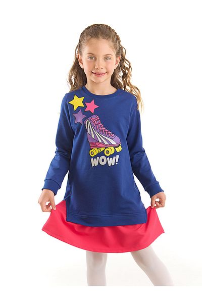 MSHB&G Wow Skate girl's Navy Blue Pink Dress
