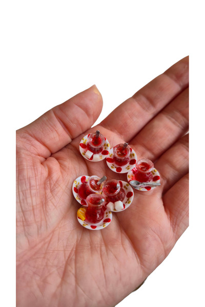 Minyatür Dünyam Minyatür Çay Bardakları 6 Adet - Ajda Çay Bardağı - Limonlu, Şekerli, Sade Karışık Gönderilir