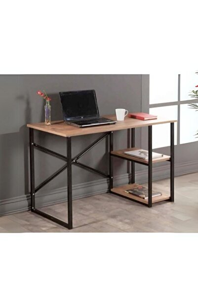 ZEYN MOBİLYA Zeyn Metal Çalışma Ofis Bilgisayar Laptop Masası 50x120 Ceviz 1925