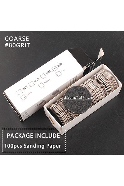 Choice 80 Grit 35mm 35mm Replaceable Sandpaper Pedicure Tools Manicure Pedicure 3/32'' Disk Foot Dead Skin