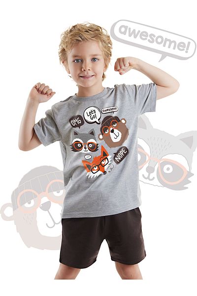 Denokids Boy's Summer T-shirt and Shorts Set - Friends