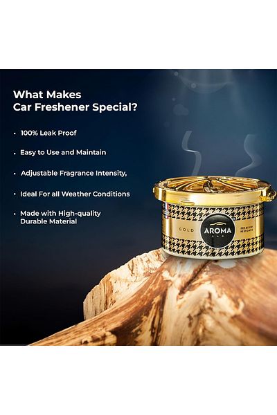 Generic Aroma Car Air Freshener Gold 40g Premium Dashboard Perfume