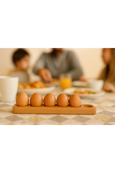 tios home 6 Egg Storage Container Made of Baked Beech Wood