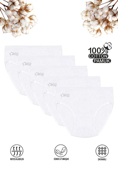 ÖZKAN underwear Özkan 0840 5-pack για κορίτσια 100% βαμβακερή με ραβδώσεις, άνετα πέτρινα εσώρουχα με λεπτομέρεια