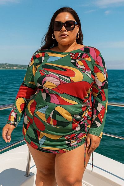 Plaja biz QueenSize swimsuits, high-waisted briefs and Majestique beach dress