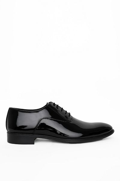 Greyybull Shoes Pantofi pentru bărbați din piele lacuită neagră