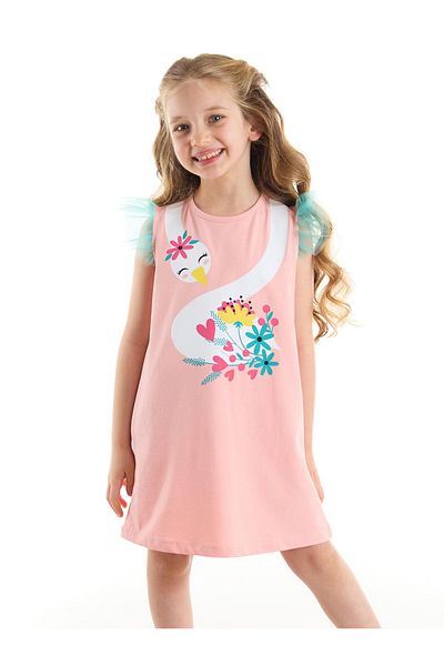 Denokids Pink Tulle Romantic Girl's Summer Dress