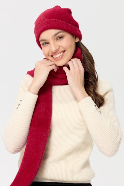 Desen Triko Women's Knitwear Aphrodite Scarf Red