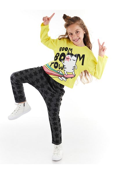 MSHB&G Boom Boom Cat Girl's T-shirt Trousers Set