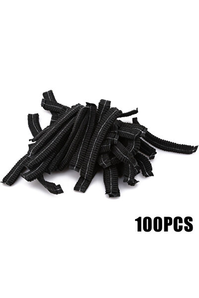 DUTRIEUX 100 قطعة سوداء، 50/100 قطعة، شبكات شعر مقاومة للماء، قبعة استحمام، قبعة غير منسوجة مقاومة للغبار، قناع لتطويل الرموش