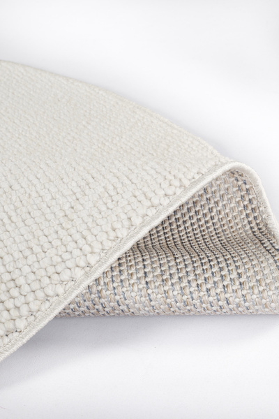 Livset Yumuşak Bukleli Ekru Beyaz Yuvarlak Halı Oturma Odası Salon Mutfak Koridor Balkon Çocuk Odası Halısı