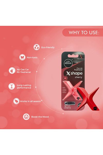 Generic Aroma Car X Shape Cherry Air Freshener - Long Lasting, Natural Scent For Car And Home
