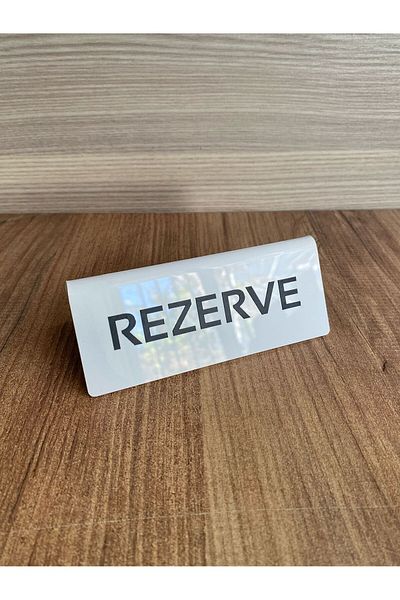 Yönline White Plexi Desktop Reserved Text (Double Sided)