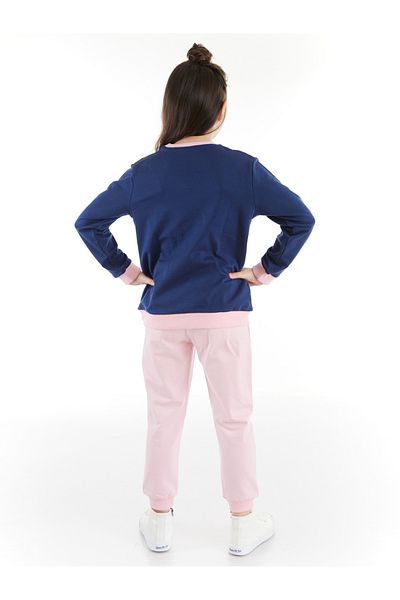 Denokids Cat Boncuk Girl's Tracksuit Set